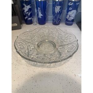 McKee Rock Crystal Clear 12" Low Console Footed Bowl  EAPG Depression Glass